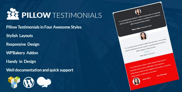 Pillow Testimonial Addon WPBakery Page Builder