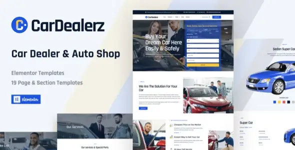 CarDealerz – Auto Dealer & Auto Shop Website Elementor Template Kit