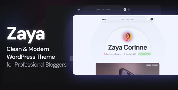 Zaya – Modern Personal Blog WordPress Theme