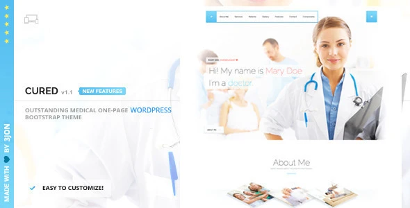 Cured – One Page Medical Doctor WordPress Theme